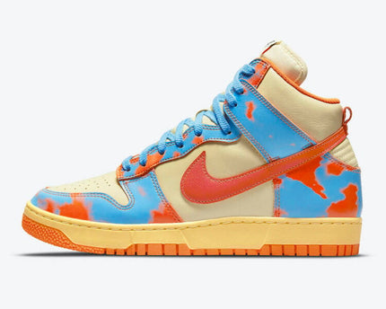 Men's Nike Dunk High Orange Acid Wash Shoes