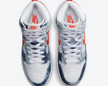 Men's Nike Dunk High Washed Denim Shoes