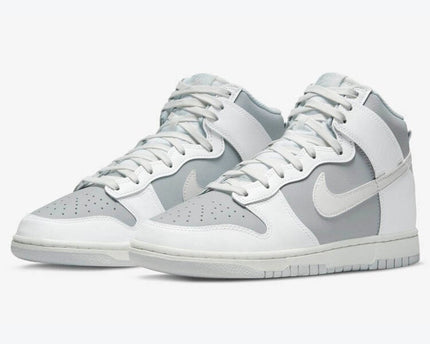 Men's Nike Dunk High White And Grey Shoes