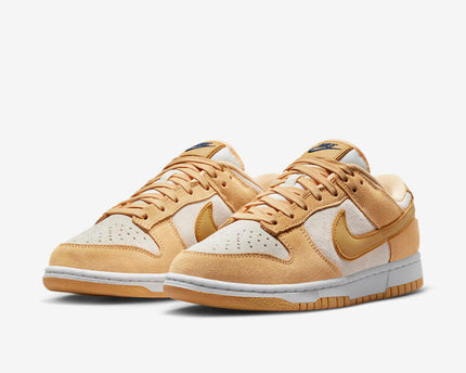Men's Nike Dunk Low Gold Suede Shoes