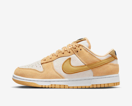 Men's Nike Dunk Low Gold Suede Shoes