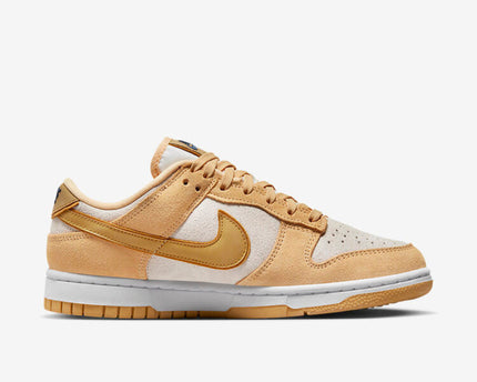 Men's Nike Dunk Low Gold Suede Shoes