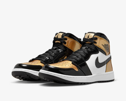 Men's Air Jordan 1 High Golf 'Metallic Gold' Shoes
