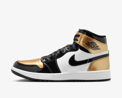 Men's Air Jordan 1 High Golf 'Metallic Gold' Shoes