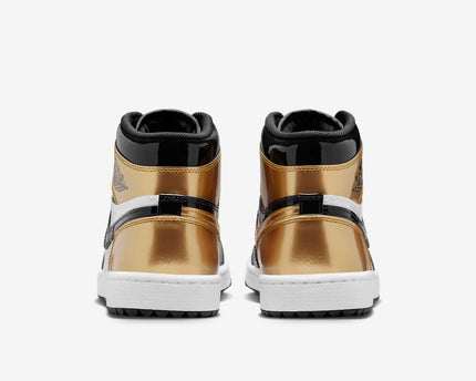 Men's Air Jordan 1 High Golf 'Metallic Gold' Shoes