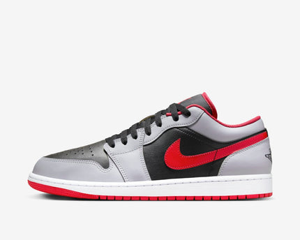 Men's Air Jordan 1 Low 'Black Cement Fire Red' Shoes
