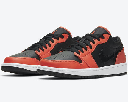 Men's Air Jordan 1 Low 'Black Orange' Shoes