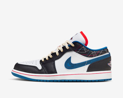 Men's Air Jordan 1 Low 'Black Industrial Blue' Shoes