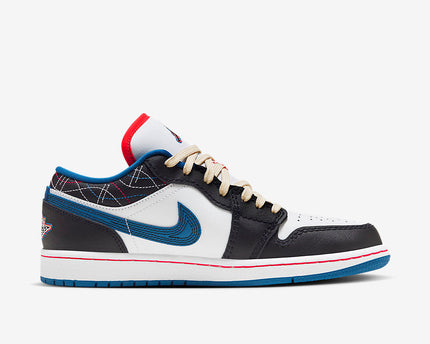 Men's Air Jordan 1 Low 'Black Industrial Blue' Shoes