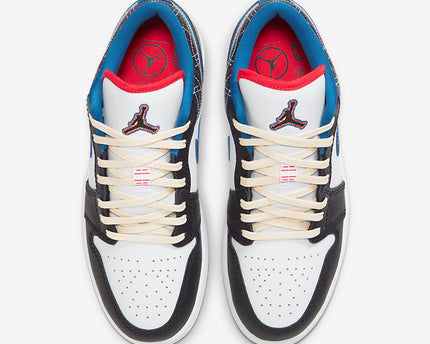 Men's Air Jordan 1 Low 'Black Industrial Blue' Shoes