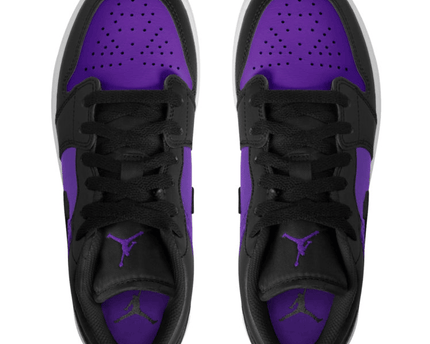 Men's Air Jordan 1 Low 'Black Purple' Shoes