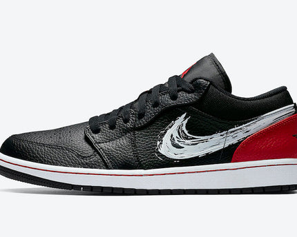 Men's Air Jordan 1 Low 'Brushstroke Swoosh' Shoes