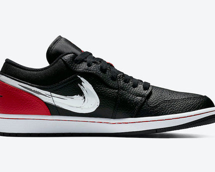 Men's Air Jordan 1 Low 'Brushstroke Swoosh' Shoes