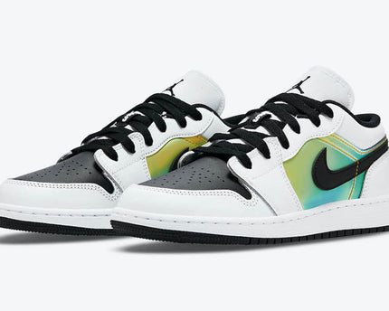 Men's Air Jordan 1 Low 'White Black-Metallic Gold' Shoes