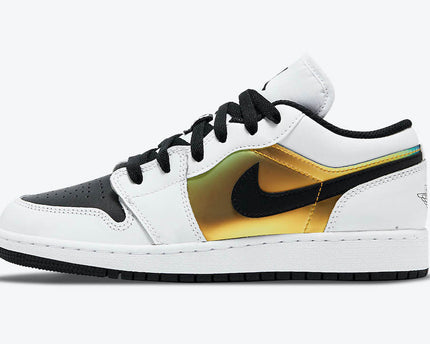 Men's Air Jordan 1 Low 'White Black-Metallic Gold' Shoes