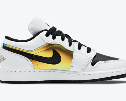 Men's Air Jordan 1 Low 'White Black-Metallic Gold' Shoes
