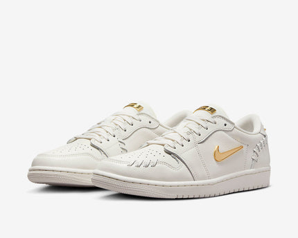 Men's Air Jordan 1 Low 'White Metallic Gold' Shoes