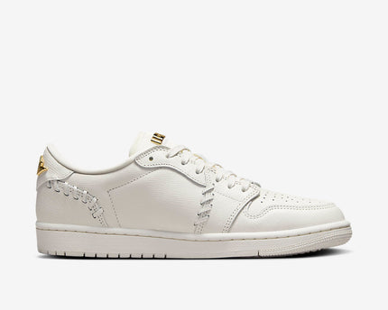 Men's Air Jordan 1 Low 'White Metallic Gold' Shoes