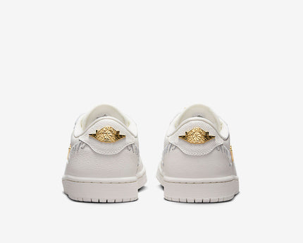 Men's Air Jordan 1 Low 'White Metallic Gold' Shoes
