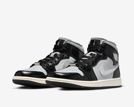 Men's Air Jordan 1 Mid 'Black Chrome' Shoes