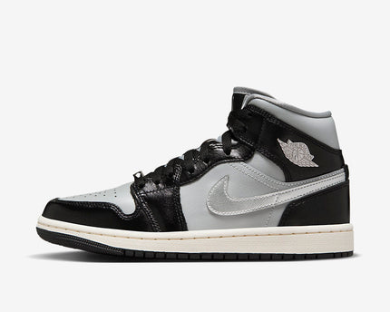 Men's Air Jordan 1 Mid 'Black Chrome' Shoes