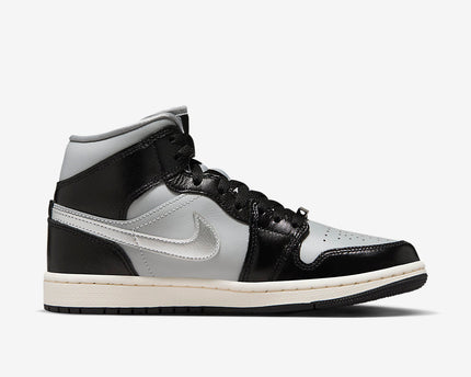 Men's Air Jordan 1 Mid 'Black Chrome' Shoes