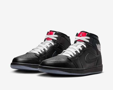 Men's Air Jordan 1 Mid 'Black Metallic' Shoes