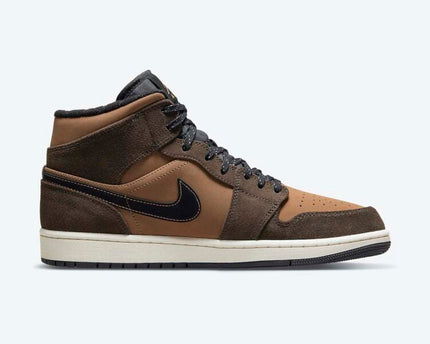 Men's Air Jordan 1 Mid 'Black Swooshes' Shoes