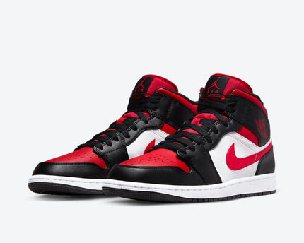Men's Air Jordan 1 Mid 'Bred Toe' Shoes