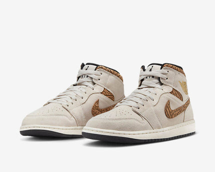 Men's Air Jordan 1 Mid 'Brown Elephant' Shoes
