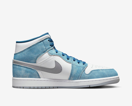 Men's Air Jordan 1 Mid 'Brushed Blue' Shoes