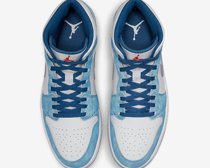 Men's Air Jordan 1 Mid 'Brushed Blue' Shoes