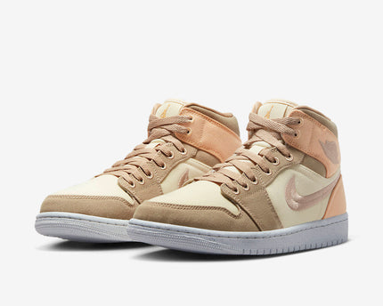 Men's Air Jordan 1 Mid 'Canvas Khaki' Shoes