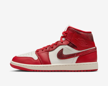 Men's Air Jordan 1 Mid 'Cracked Leather' Shoes
