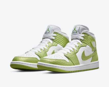 Men's Air Jordan 1 Mid 'Green Python' Shoes