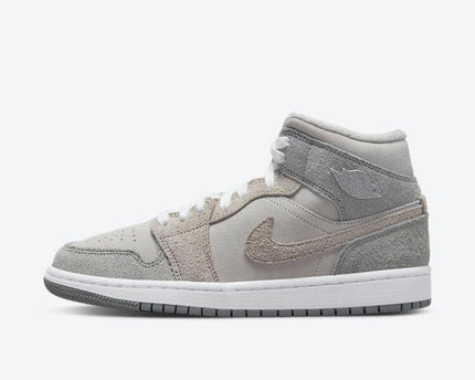 Men's Air Jordan 1 Mid 'Grey Fleece' Shoes