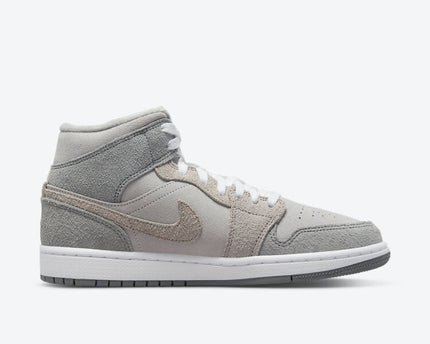 Men's Air Jordan 1 Mid 'Grey Fleece' Shoes