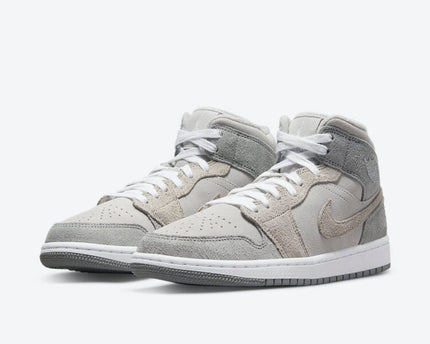 Men's Air Jordan 1 Mid 'Grey Fleece' Shoes