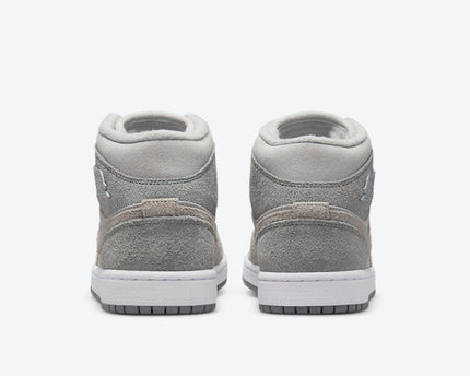 Men's Air Jordan 1 Mid 'Grey Fleece' Shoes
