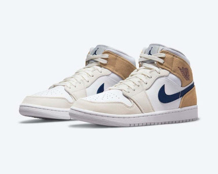 Men's Air Jordan 1 Mid 'Hairy Khaki' Shoes