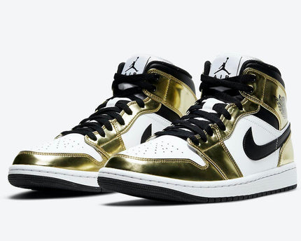 Men's Air Jordan 1 Mid 'Metallic Gold' Shoes