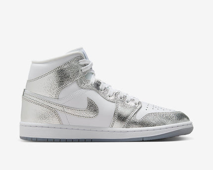 Men's Air Jordan 1 Mid 'Metallic Silver' Shoes