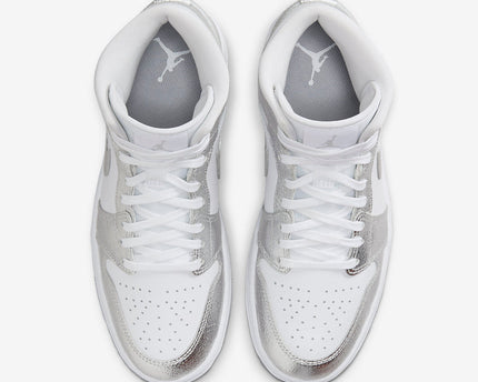 Men's Air Jordan 1 Mid 'Metallic Silver' Shoes