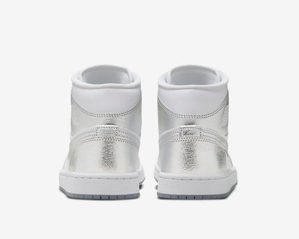 Men's Air Jordan 1 Mid 'Metallic Silver' Shoes