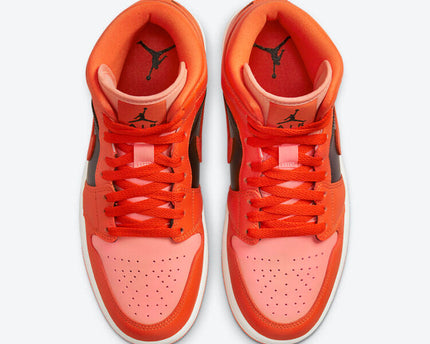 Men's Air Jordan 1 Mid 'Orange Black' Shoes