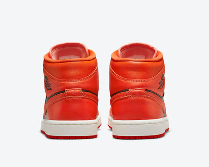Men's Air Jordan 1 Mid 'Orange Black' Shoes