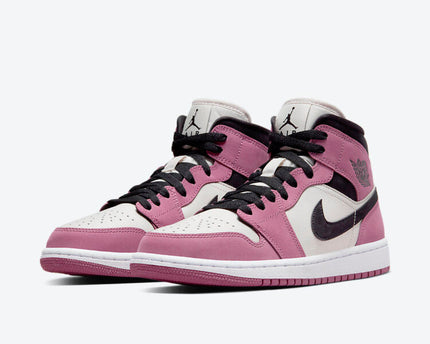 Men's Air Jordan 1 Mid 'Pink Nubuck' Shoes