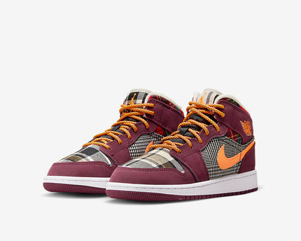 Men's Air Jordan 1 Mid 'Plaid' Shoes