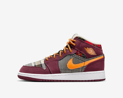 Men's Air Jordan 1 Mid 'Plaid' Shoes