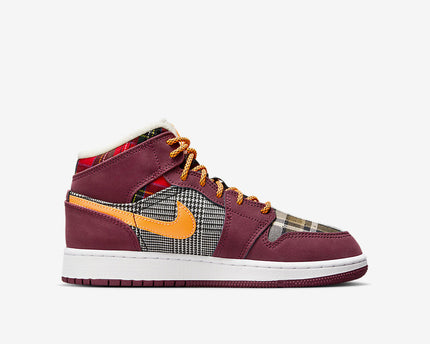 Men's Air Jordan 1 Mid 'Plaid' Shoes